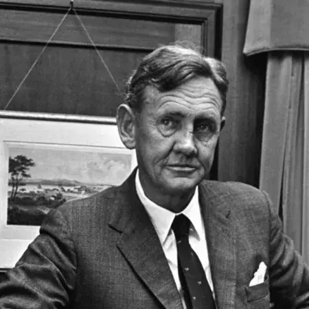 John Gorton in his office with a  globe in his office.
