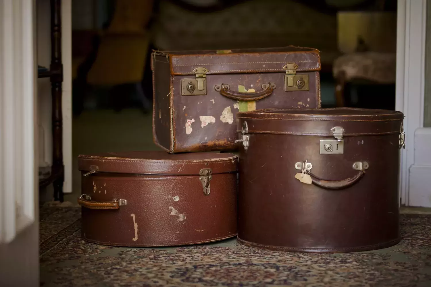 Joseph Lyon's brown leather suitcases.