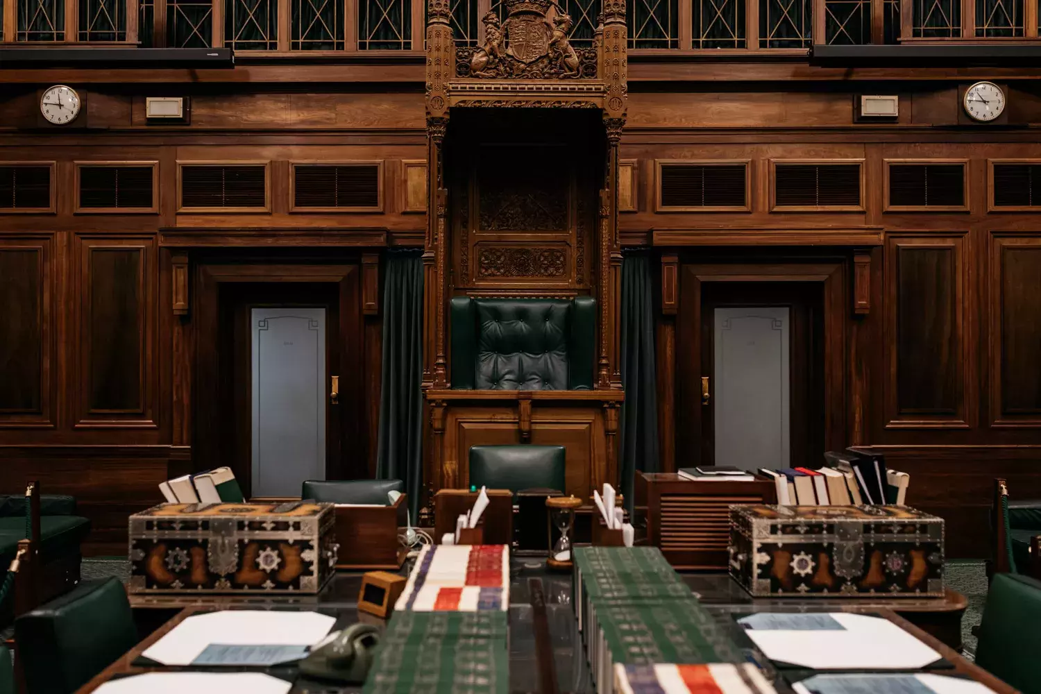 The inside of the House of Representatives Chamber at Old Parliament House.  