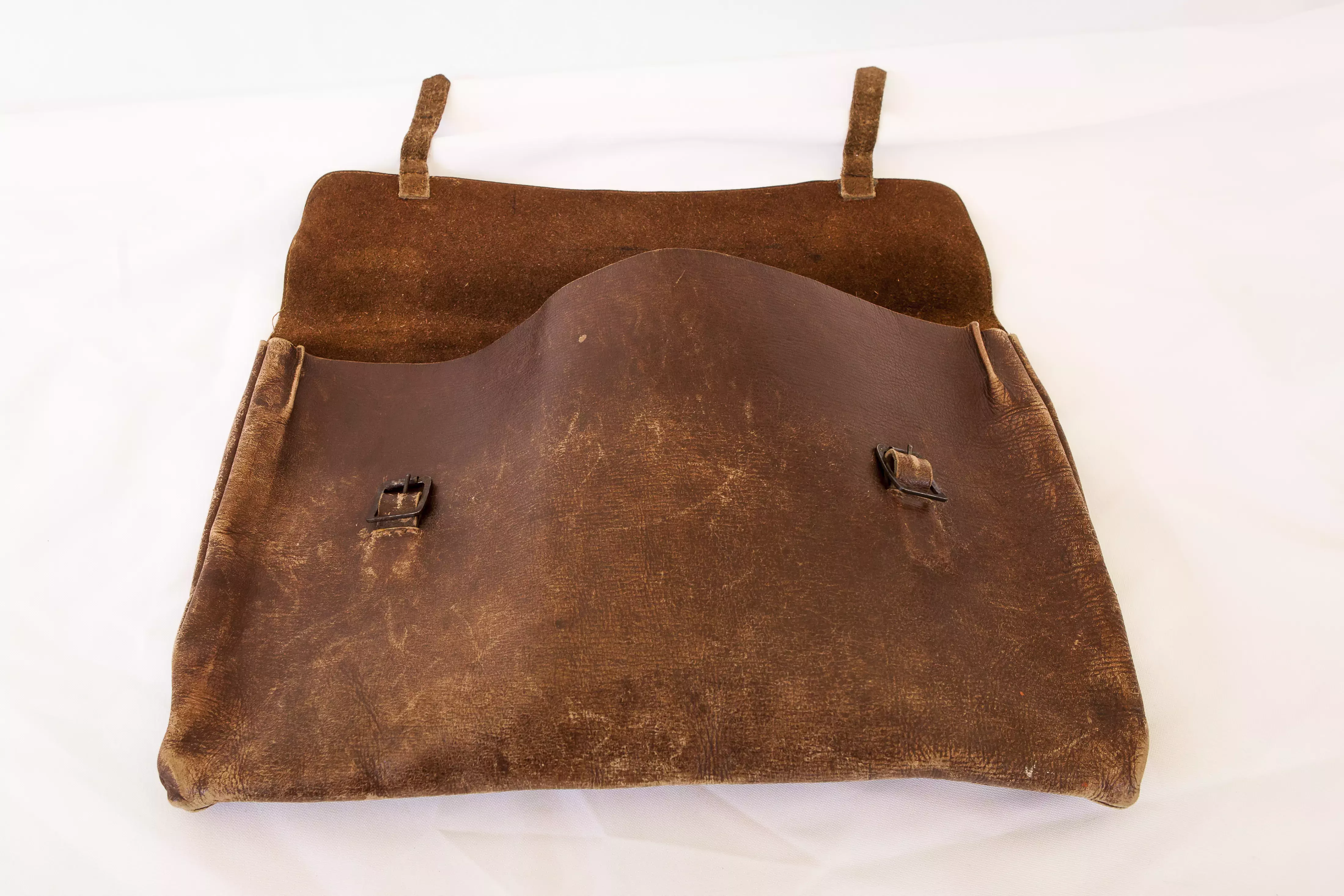 Open brown satchel